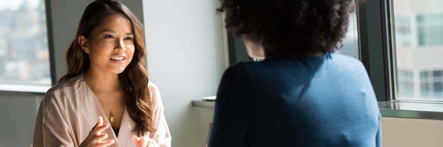 Woman in a job interview