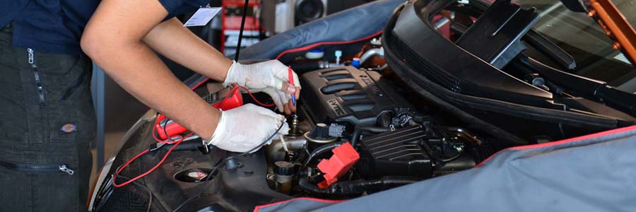 mechanic working on car