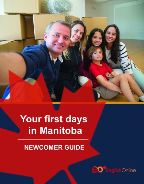 Family of five smiling on the cover of First Days Guide