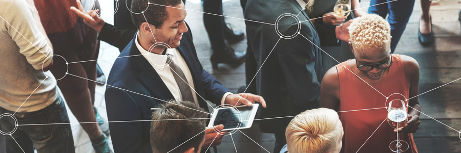 People at a networking event