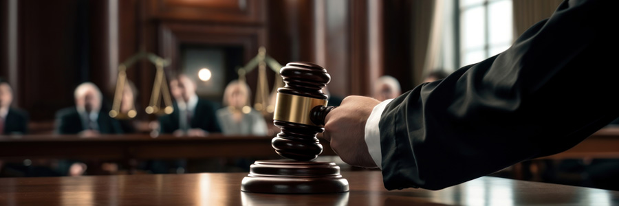Judge striking the gavel.